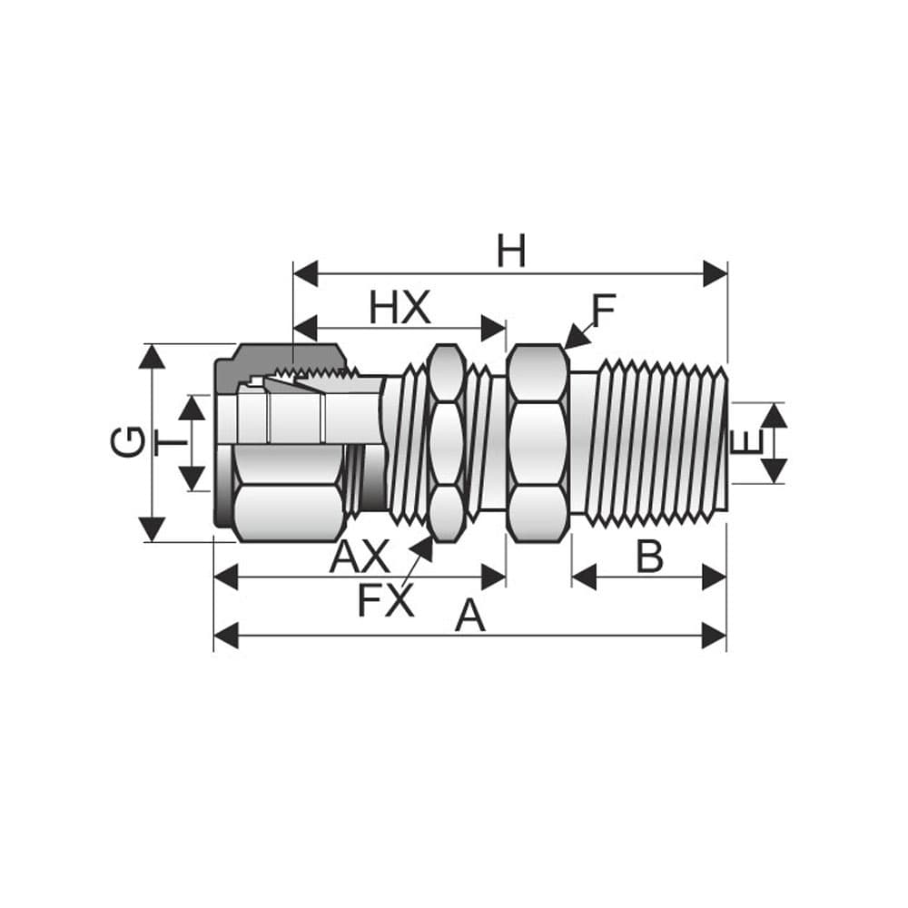 Bulk Head Reducer technical drawing